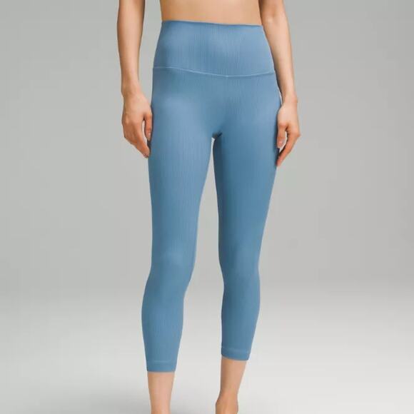 Lululemon Align™ High-Rise Ribbed Crop 23" Blue 4 - Picture 1 of 9